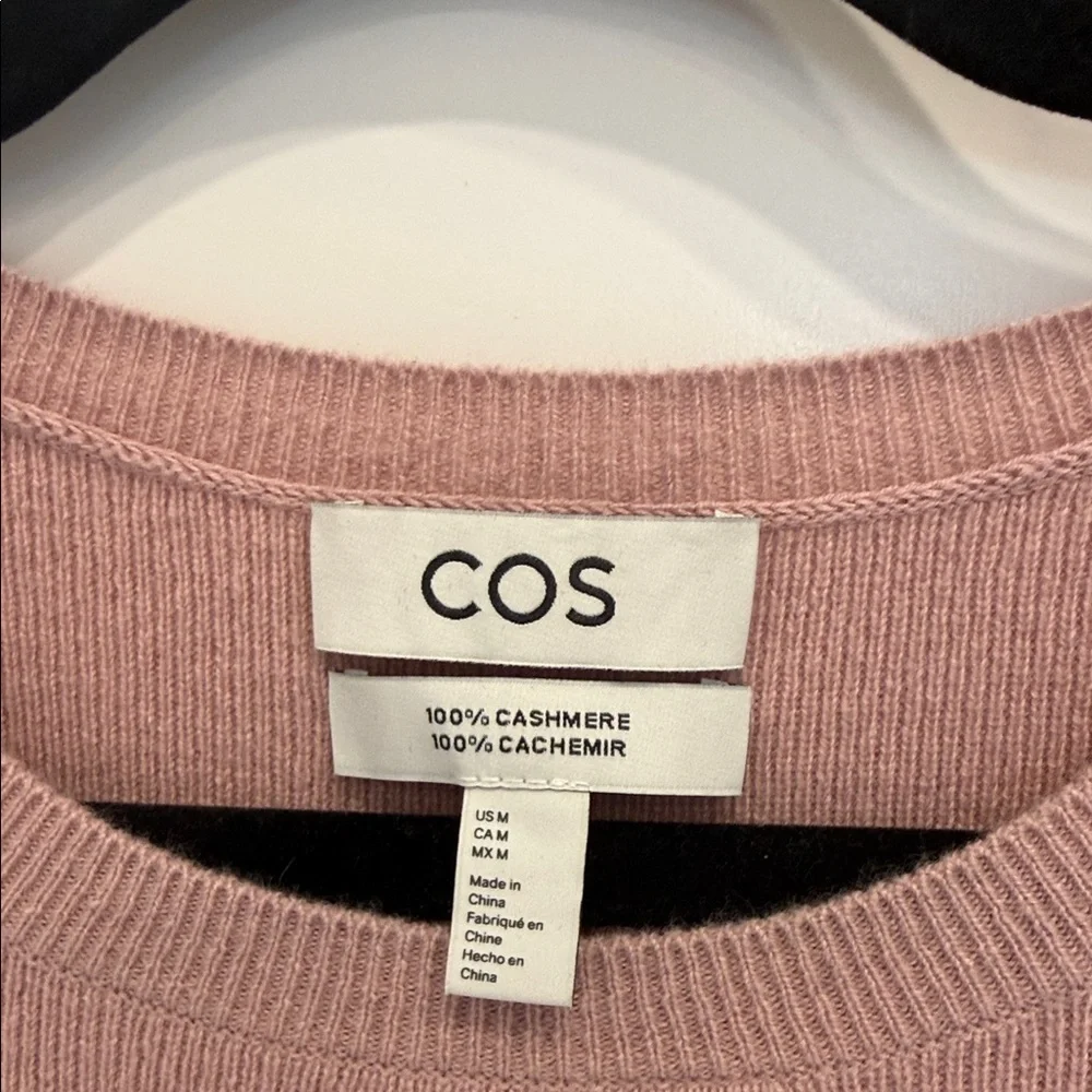 COS Dusty Pink Cashmere Crewneck Sweater - Picture 2 of 10